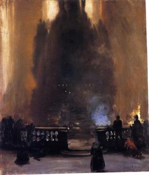 Church Interior Artwork by Adolph von Menzel