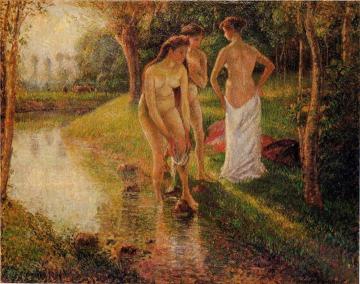Bathers Artwork by Camille Pissarro