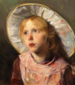Portrait Of A Young Girl Artwork by Bertha Wegmann