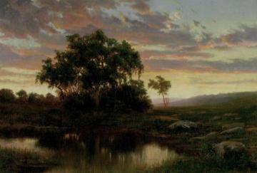 Twilight On The Pond Artwork by Charles Payne Sears