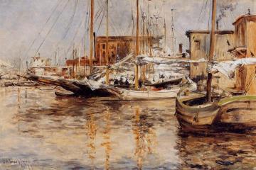 Oyster Boats, North River Artwork by John Twachtman