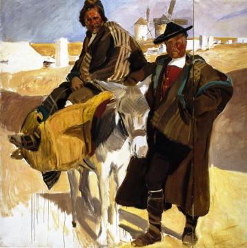 Types of La Mancha, The White Donkey Artwork by Joaquin Sorolla y Bastida