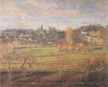 February, Sunrise, Bazincourt Artwork by Camille Pissarro