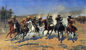 A Dash for the Timber Artwork by Frederic Remington