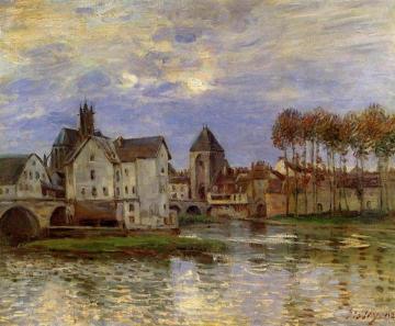 The Moret Bridge at Sunset Artwork by Alfred Sisley