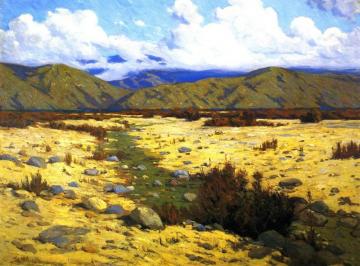 Desert, River, Mountains Artwork by Elmer Wachtel