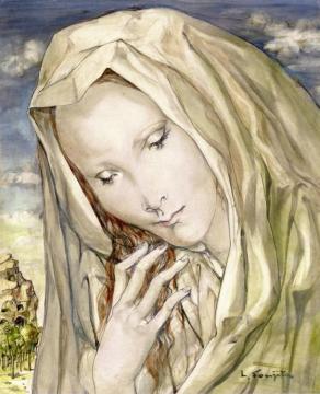 Portrait of a Woman Artwork by Tsuguharu Foujita