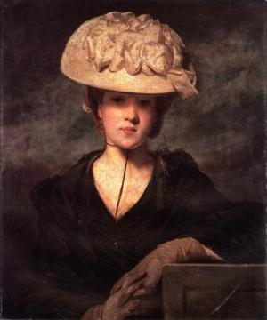 Miss Hickey, Half Length, Wearing A Black Dress And A Lace Shawl Artwork by Sir Joshua Reynolds