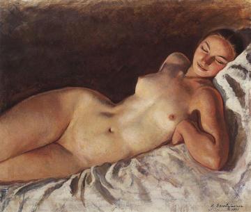 Sleeping Nude Artwork by Zinaida Serebriakova