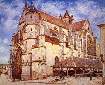 The Church at Moret, Afternoon Artwork by Alfred Sisley