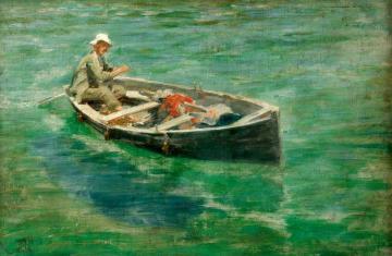 Green Waters Artwork by Henry Scott Tuke