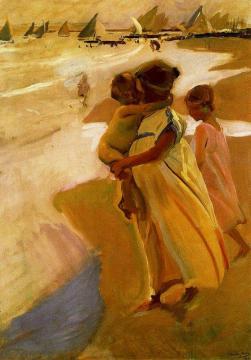Bathing at Valencia Artwork by Joaquin Sorolla y Bastida