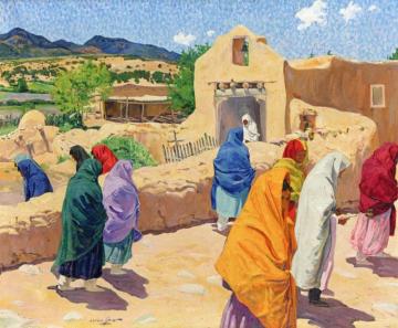 After The Chapel Hour Artwork by Walter Ufer