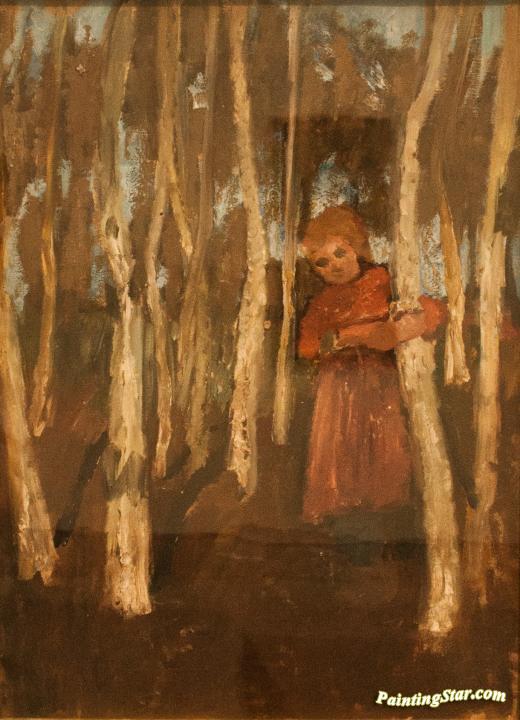 Girl in a Birch Forest Artwork by Paula Modersohn-Becker