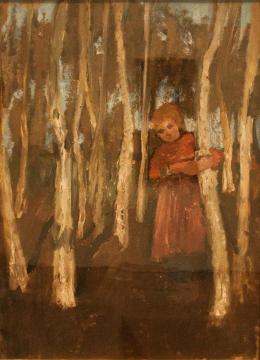Girl in a Birch Forest Artwork by Paula Modersohn-Becker