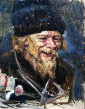 Head Of A Grinning Priest Artwork by Vasili Ivanovich Surikov