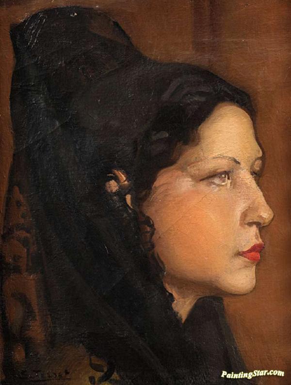 Retrato De Mujer Artwork by Salvador Tuset Tuset