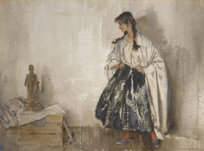 The Model And Chinese Philosopher Artwork by Sir William Russell Flint