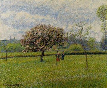 Flowering Apple Trees at Eragny Artwork by Camille Pissarro