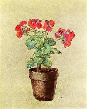 Geraniums Artwork by Odilon Redon
