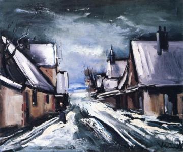 Village In The Snow Artwork by Maurice De Vlaminck