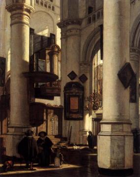Interior Of A Protestant Gothic Church Artwork by Emanuel de Witte