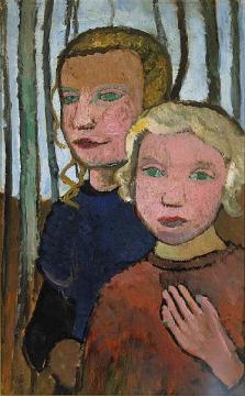 Two Girls In Front Of Birch Trees Artwork by Paula Modersohn-Becker