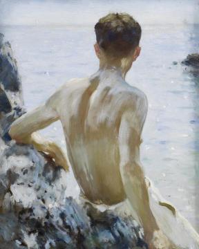 Beach Study Artwork by Henry Scott Tuke