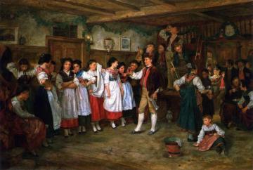 Dancing Break At An Alsatian Wedding Artwork by Benjamin Vautier