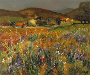 Field Of Flowers In Provence Artwork by Marcel Dyf
