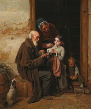 The Charitable Artwork by Ferdinand Georg Waldmuller