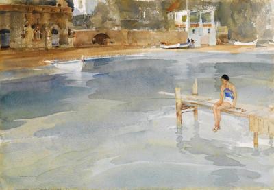 Stephanie's Jetty Artwork by Sir William Russell Flint