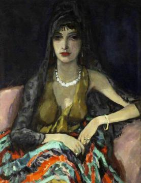 Elegant Lady In Spanish Dress Artwork by Jan Sluyters