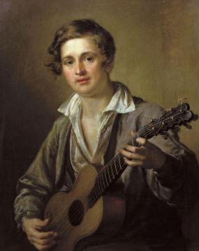 The Guitar Player Artwork by Vasily Tropinin