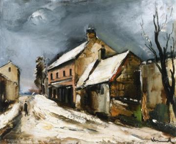 Houses In The Snow Artwork by Maurice De Vlaminck