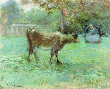 The Cowherd Artwork by Camille Pissarro