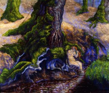 Woman Painted by a Spring Artwork by Paul Ranson