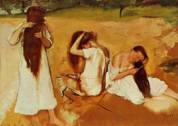 Women Combing Their Hair Artwork by Edgar Degas