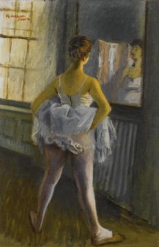 Dancer Facing A Mirror Artwork by Raphael Soyer