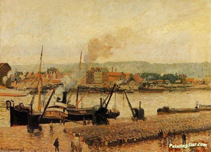 Morning, after the Rain, Rouen Artwork by Camille Pissarro