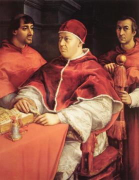 Portrait Of Pope Leo X And Two Cardinals Artwork by Raphael