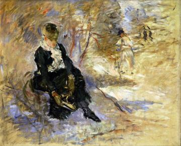 Young Woman Putting on Her Skates Artwork by Berthe Morisot