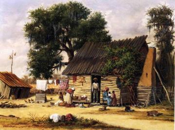 Family Gathered By A Cabin Artwork by William Aiken Walker