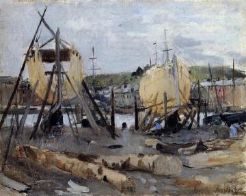 Boats under Construction Artwork by Berthe Morisot