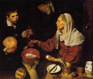 Old Woman Poaching Eggs Artwork by Diego Velazquez