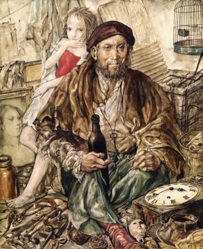 The Flea Market Artwork by Tsuguharu Foujita