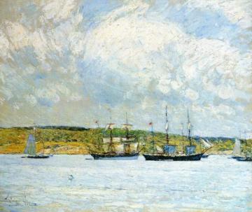 A Parade of Boats Artwork by Frederick Childe Hassam