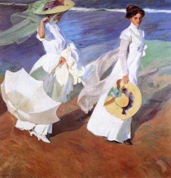 Promenade By The Sea Artwork by Joaquin Sorolla y Bastida