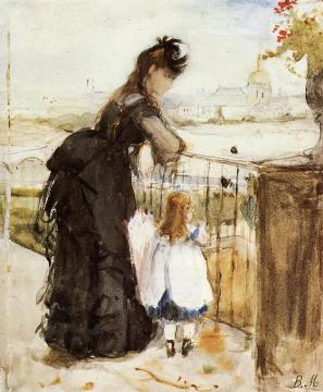 On the Balcony Artwork by Berthe Morisot