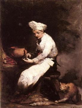 The Cook And The Cat Artwork by Theodule Ribot